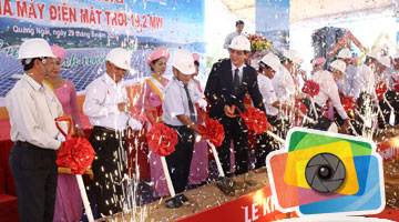 The groundbreaking ceremony of the solar power plant in Quang Ngai