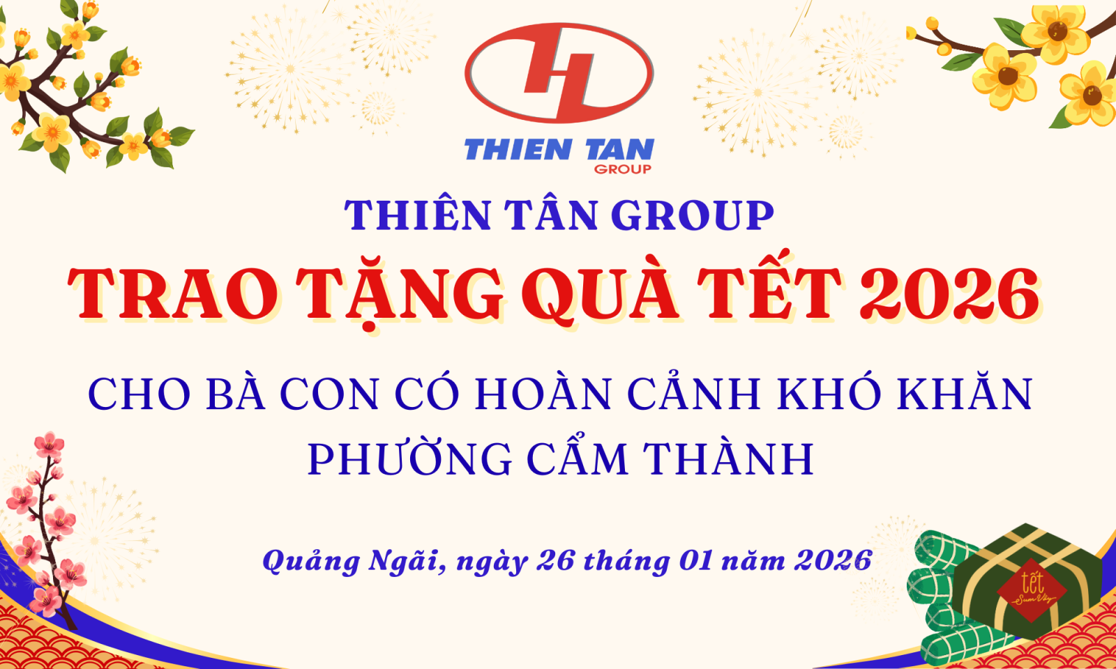 Thien Tan Group Presents Lunar New Year Gifts to Underprivileged Residents in Cam Thanh Ward