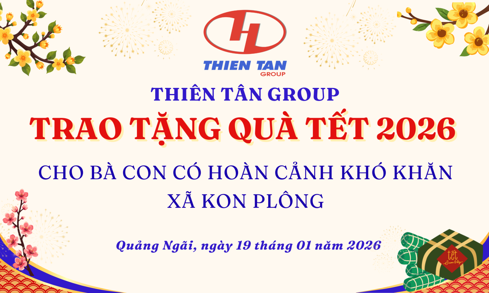 Thien Tan Group Presents Lunar New Year Gifts to Underprivileged Residents in Kon Plong Commune
